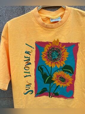 Vintage Shirt XL Sunflower Graphic Tee USA Eyecatcher 1993 Sun Flower